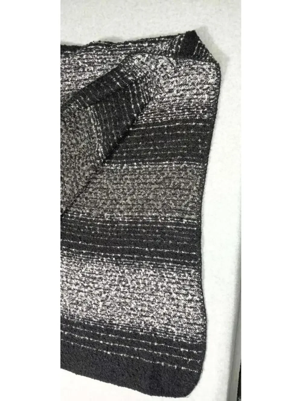Woolrich Open Shaw Poncho Wrap Unisex One Size Black White And Grey Gray Knit